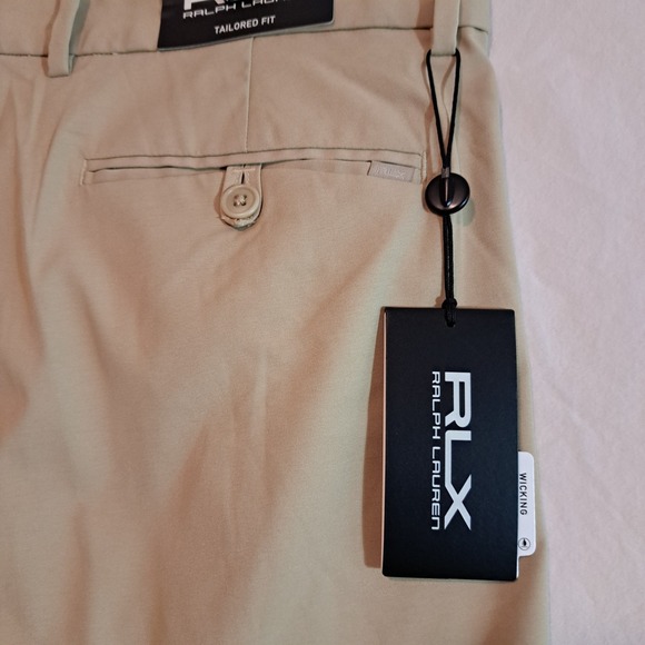 RLX Ralph Lauren Golf Pants Men 34 x 32 Tan Khakis Tailored Fit Performance New - Picture 7 of 15